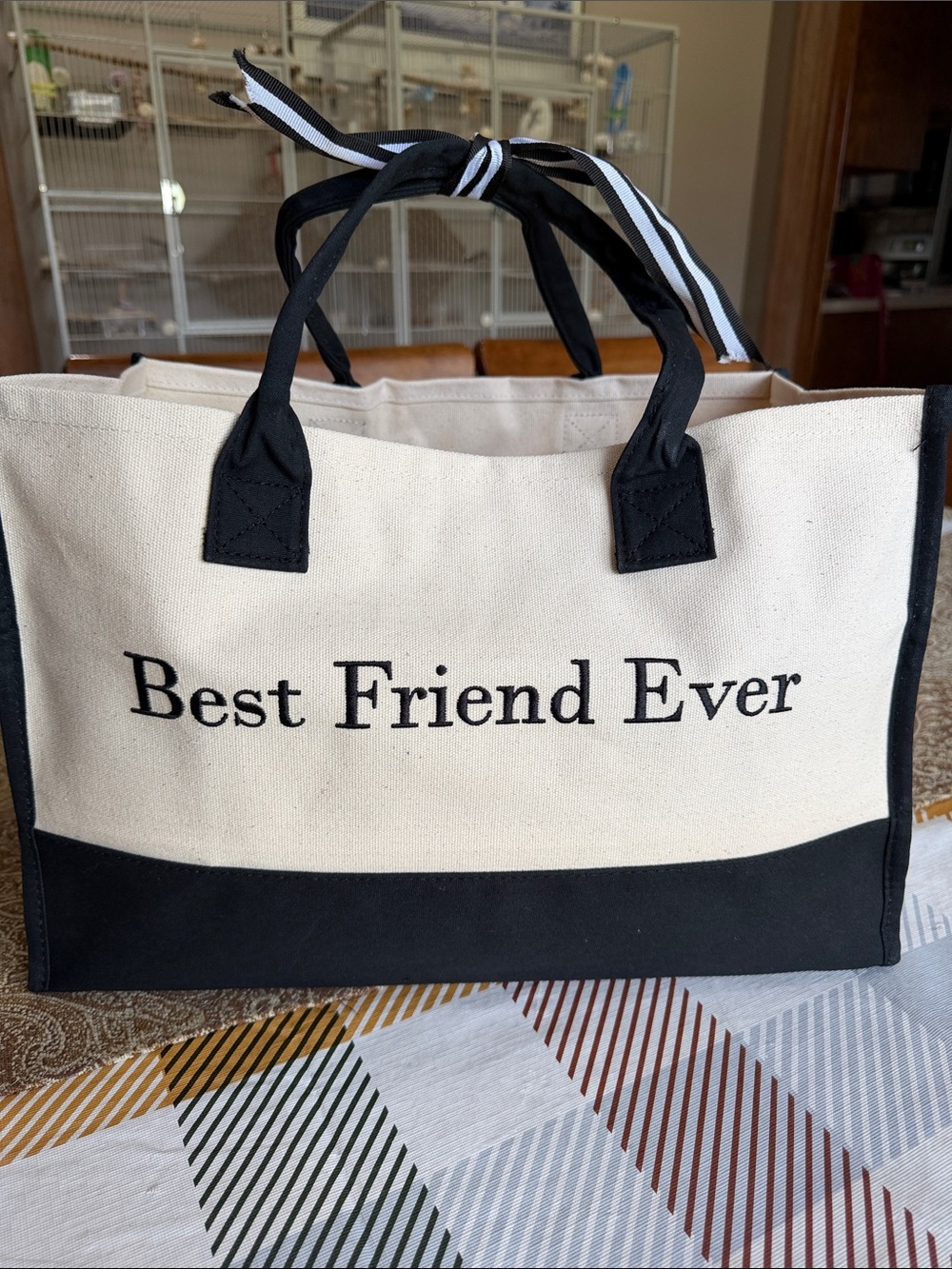 Best Friend Ever Gift Tote Back LARGE Heavy Canvas